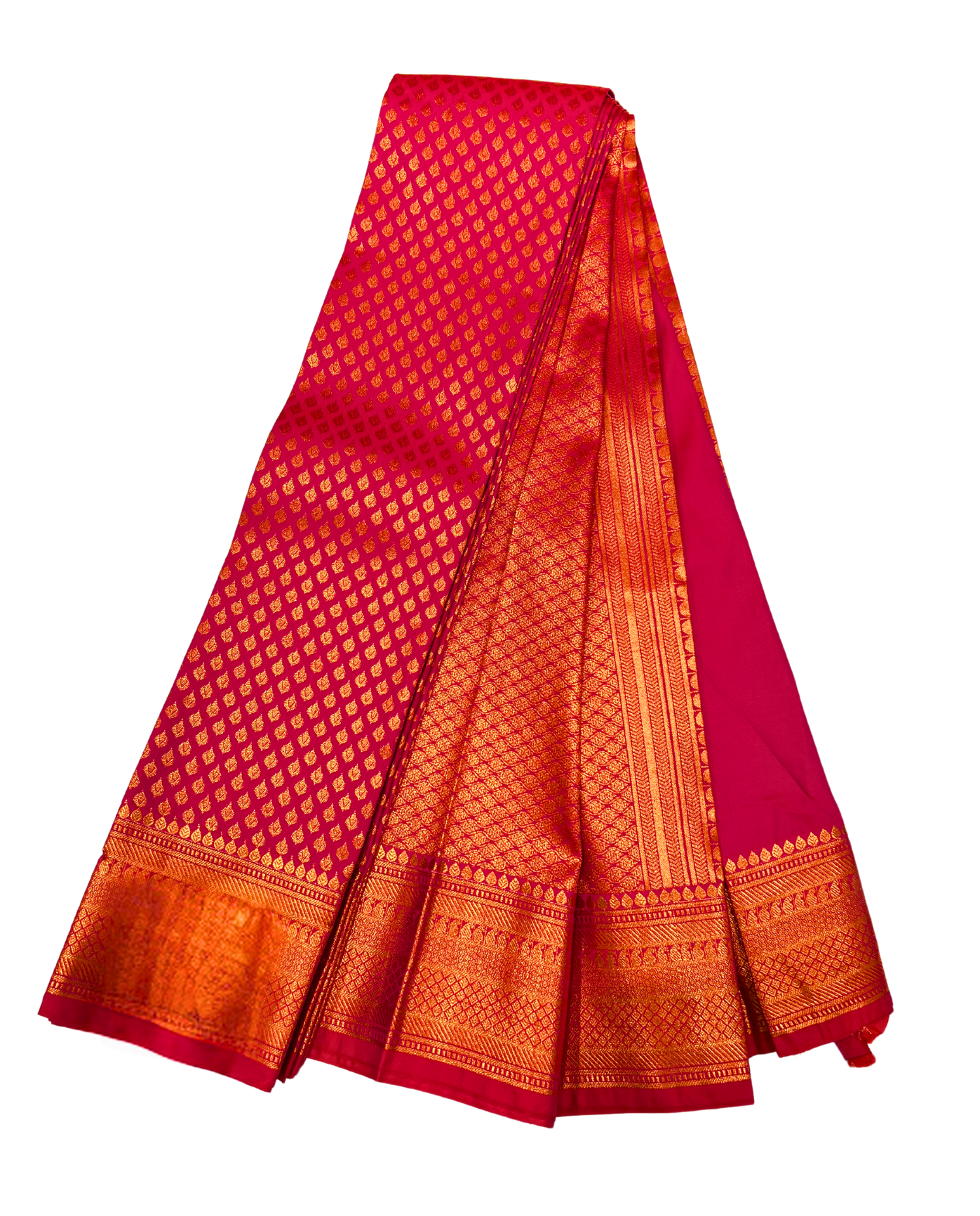 Luxurious Pink Art Silk Saree with Intricate Gold Work