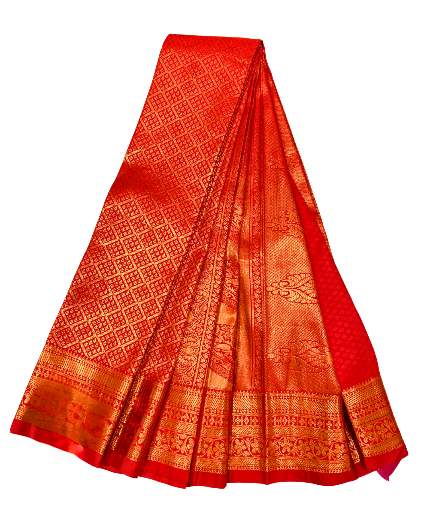 Timeless Red Art Silk Saree with Rich Gold Border