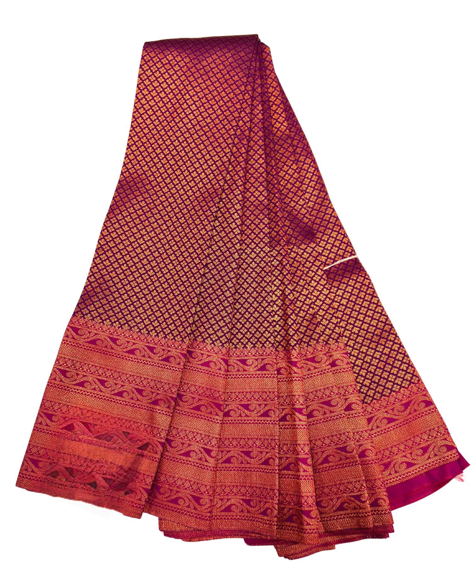 Vibrant Purple Art Silk Saree with Intricate Gold Floral Motifs