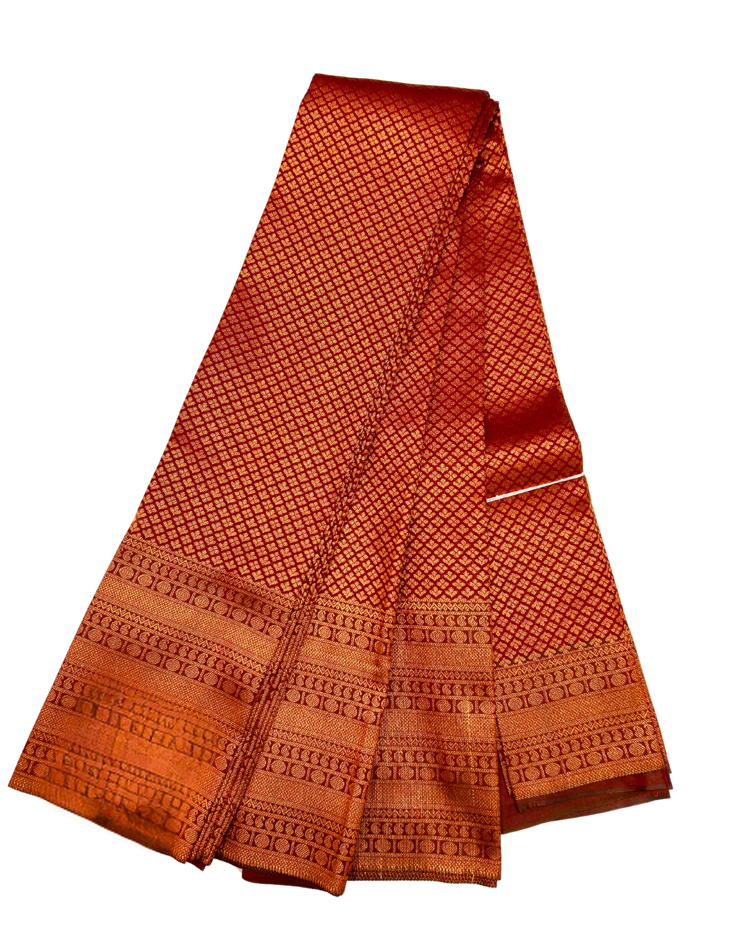 Rich Maroon Art Silk Saree with Traditional Gold Border