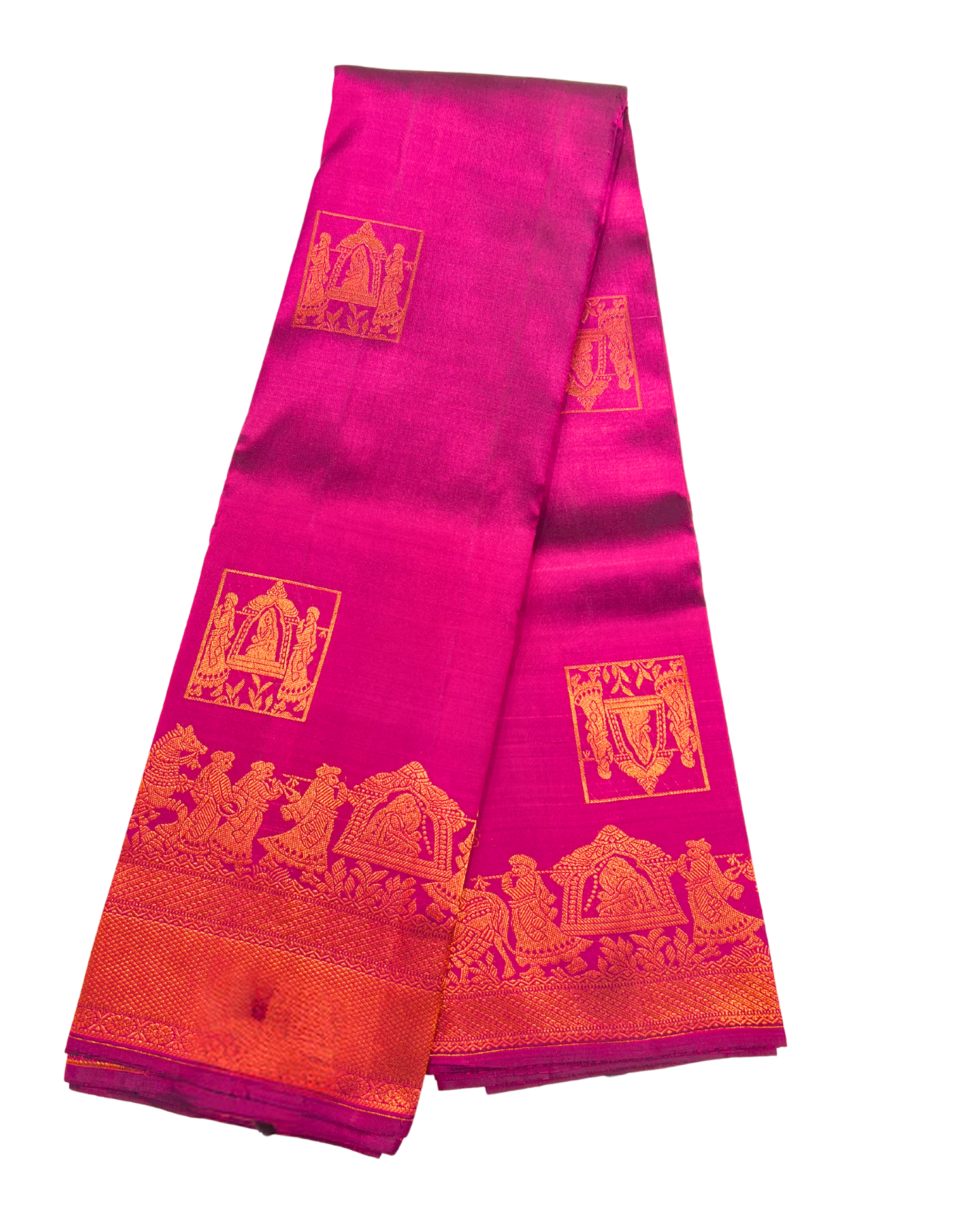 Luxurious Purple Pure Kanchipuram Silk Saree with Intricate Designs