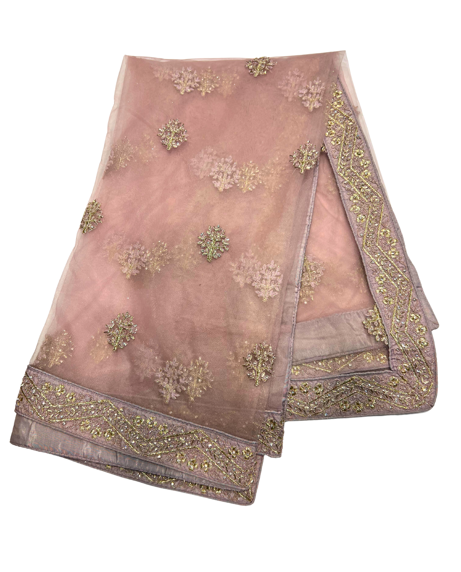 Embellished Lace Fabric for Lehenga with Pearl and Sequins