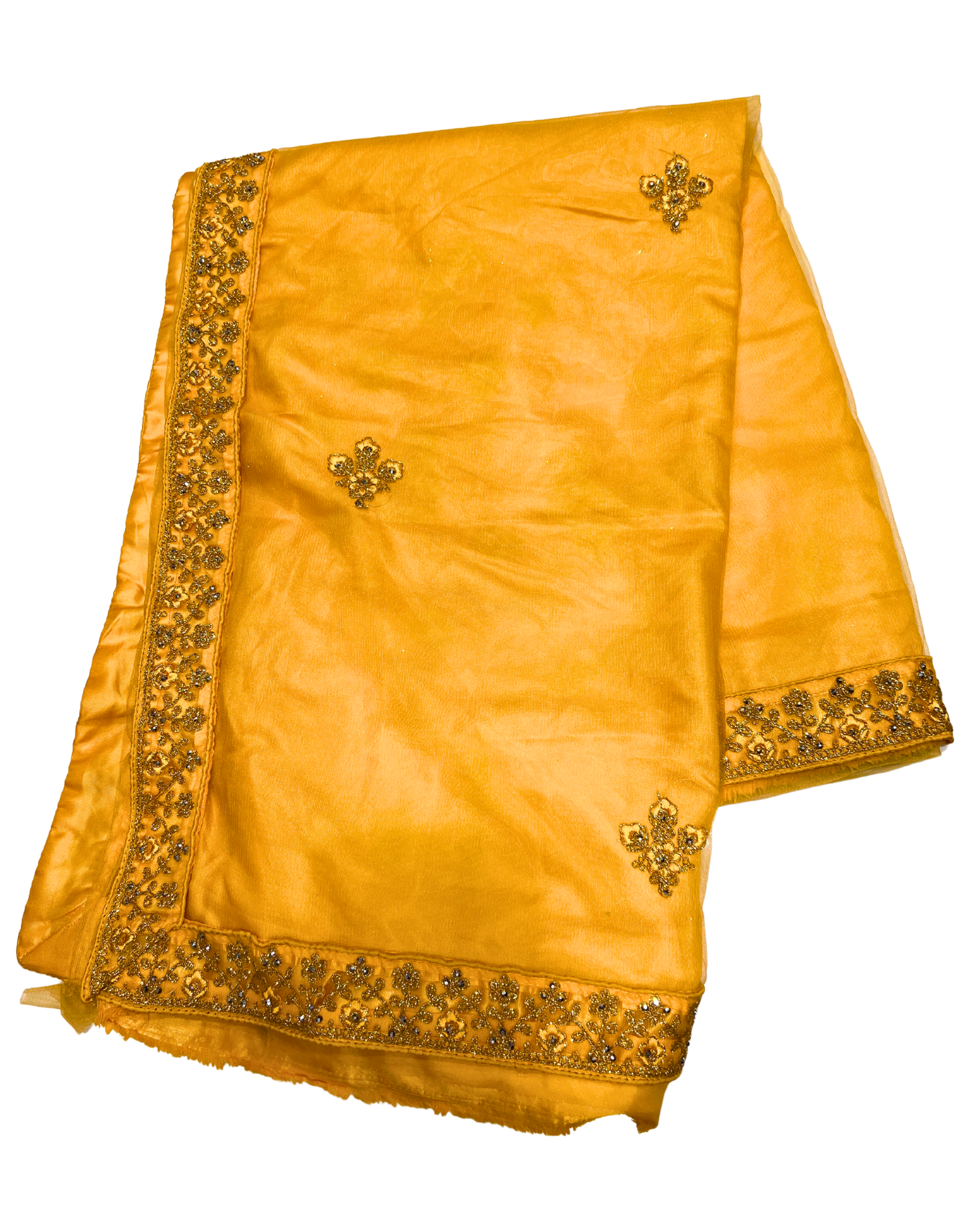 Vibrant Yellow Lehenga with Intricate Golden Embroidery