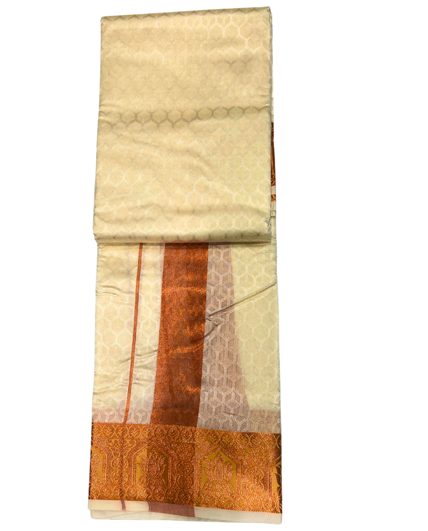 Pure Beige Men's Vesthy with Traditional Gold Border