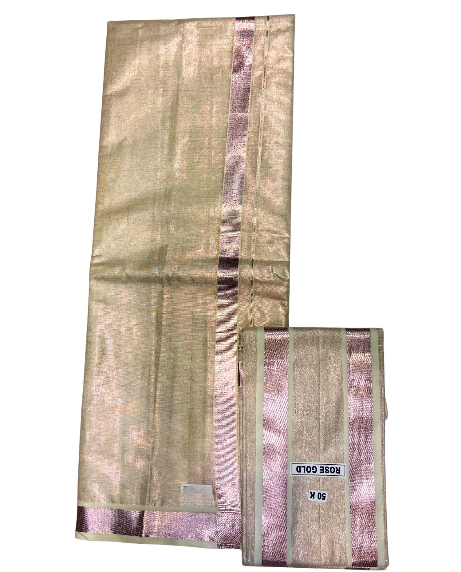 Handwoven Rose Gold Silk Vesthy with Traditional Design