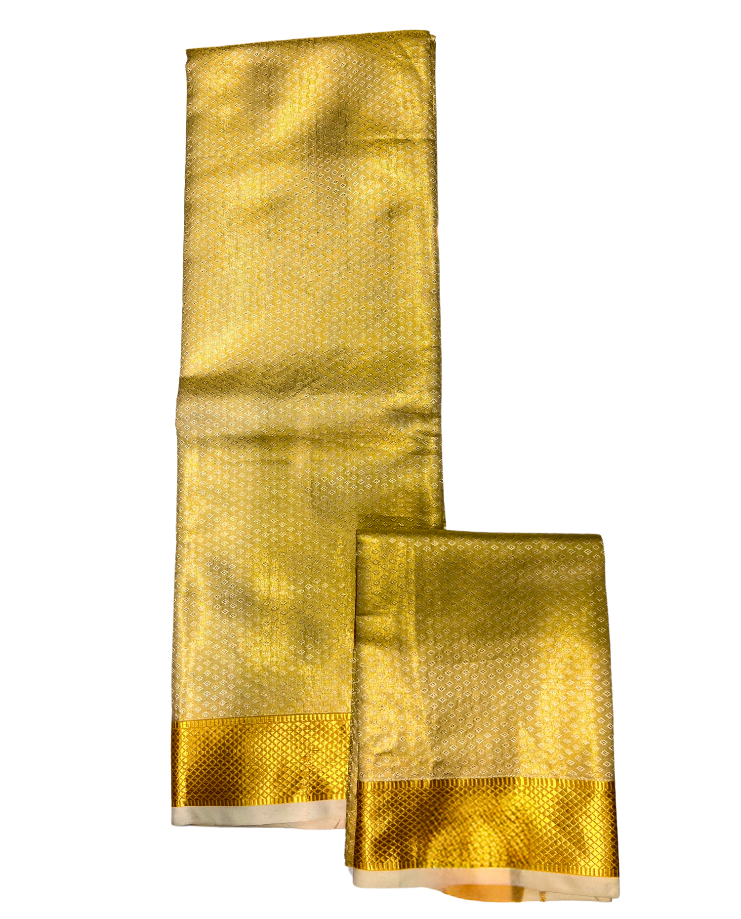 Pure Silk Vesthy with Golden Hue and Traditional Border