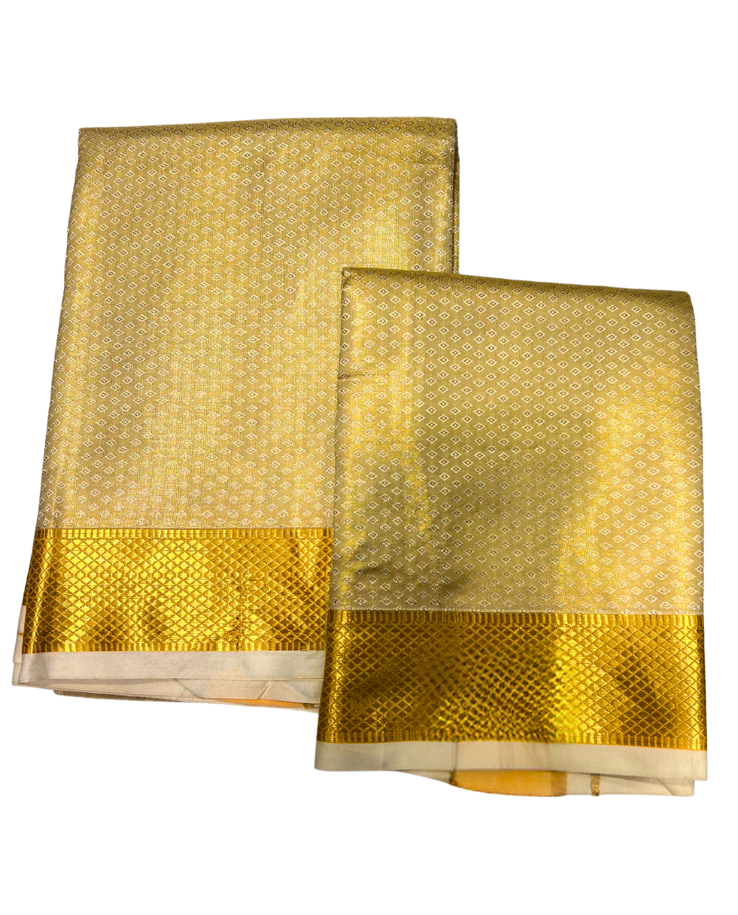 Pure Silk Vesthy with Golden Hue and Traditional Border