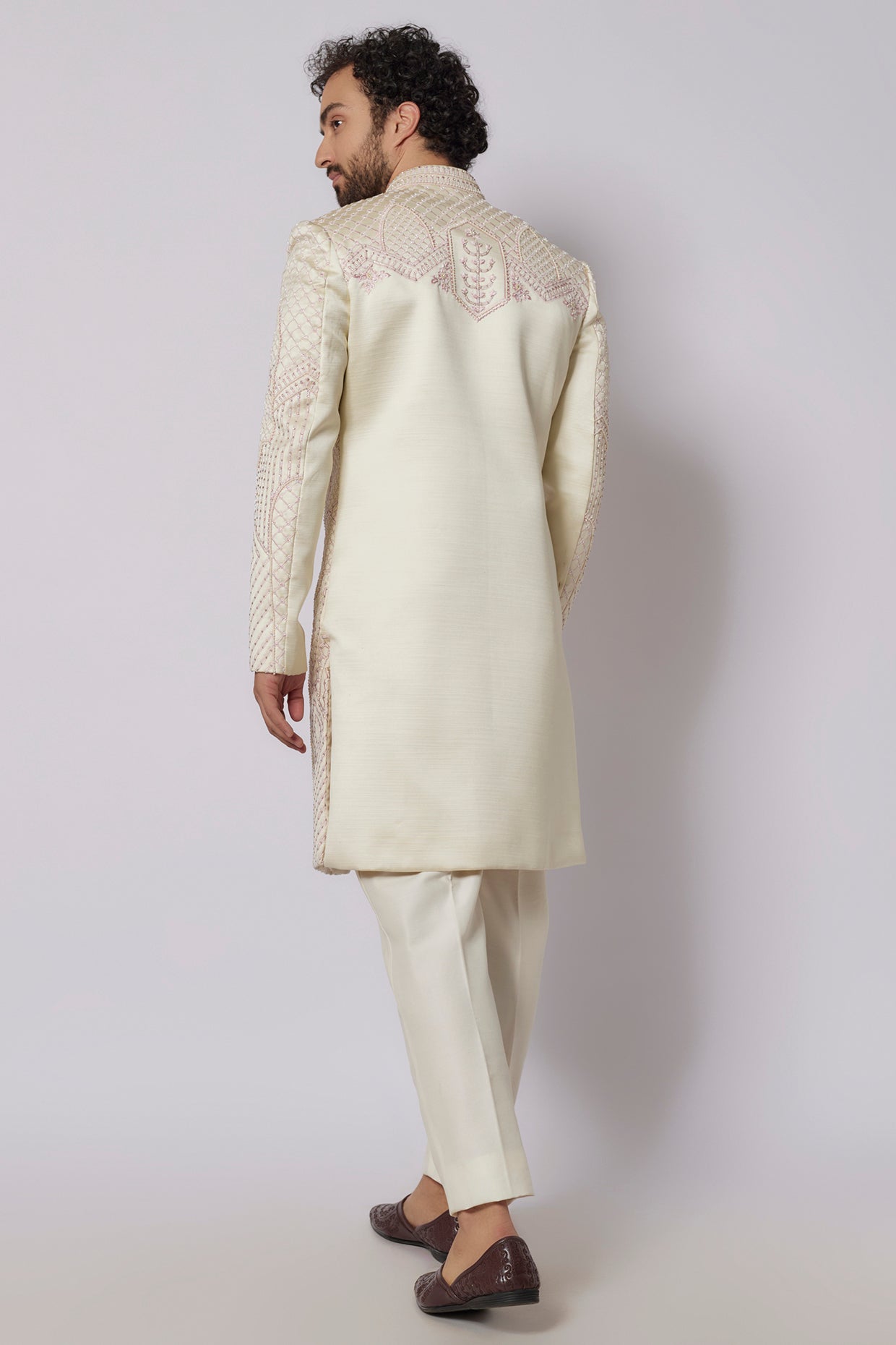 Pearl White Sherwani Set