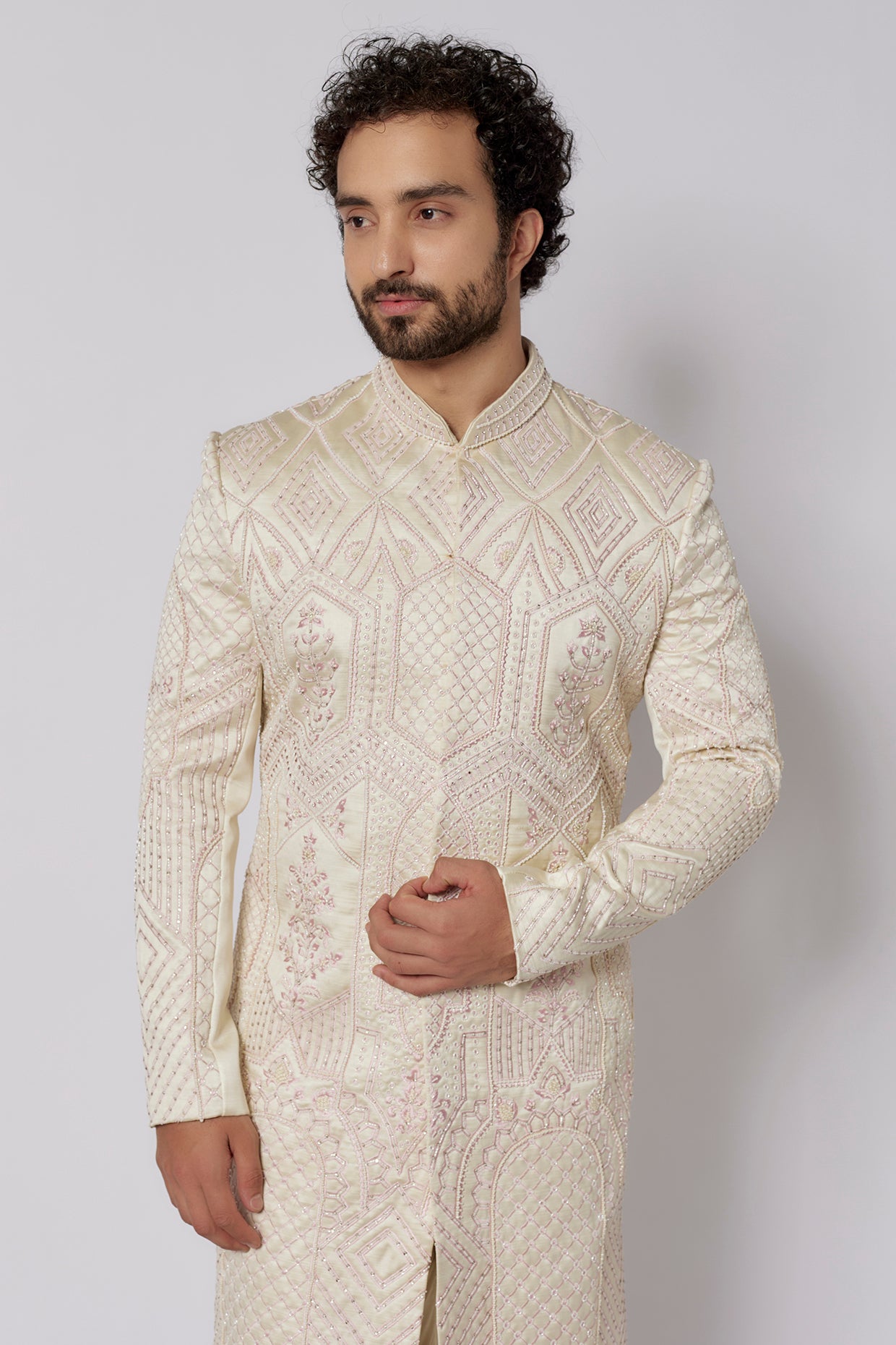 Pearl White Sherwani Set