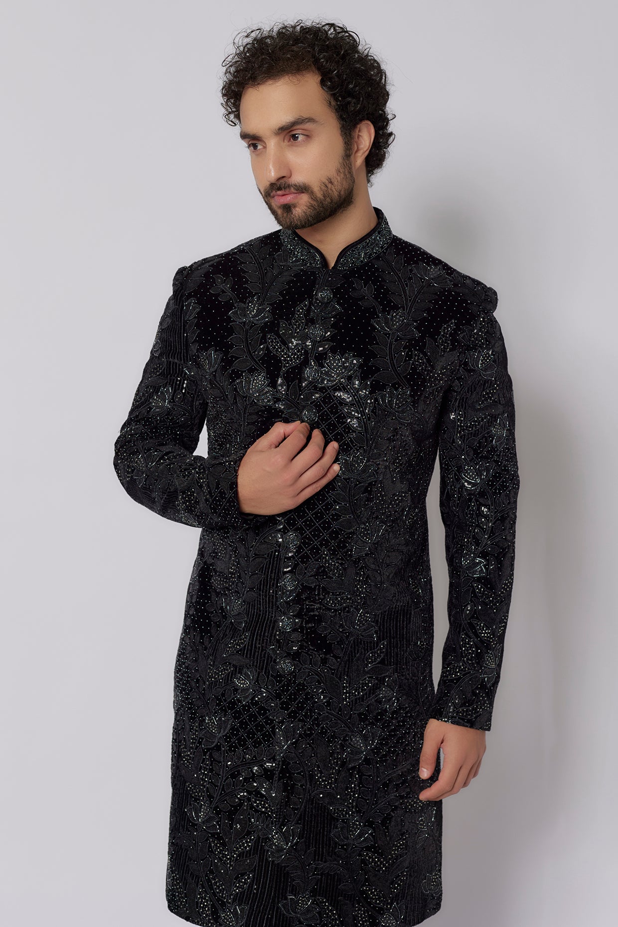 Black Indowestern Set