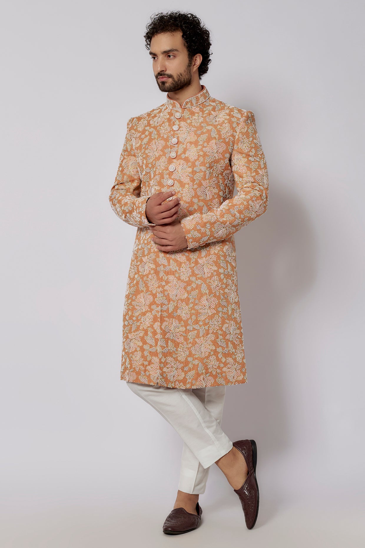 Burnt Orange Sherwani Set