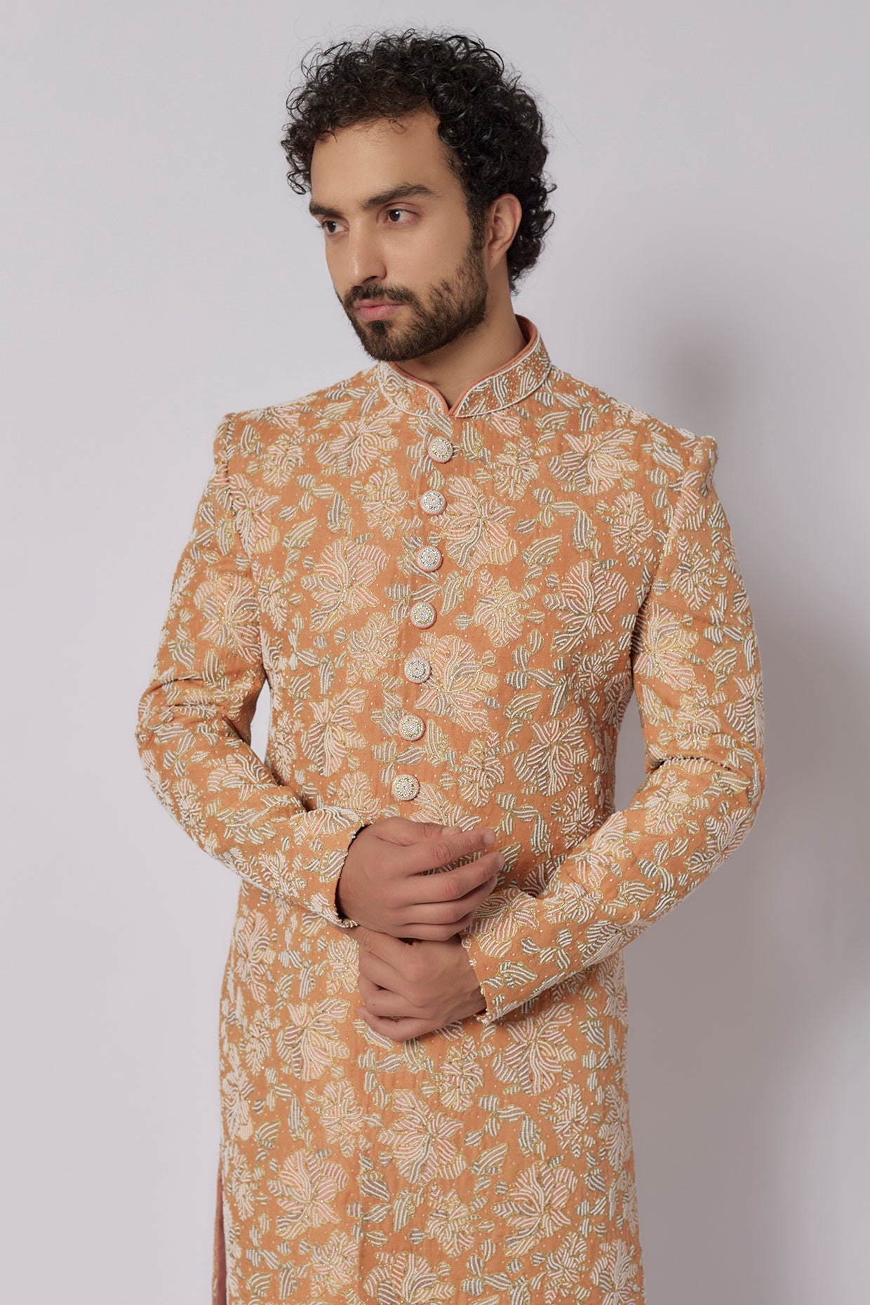 Burnt Orange Sherwani Set