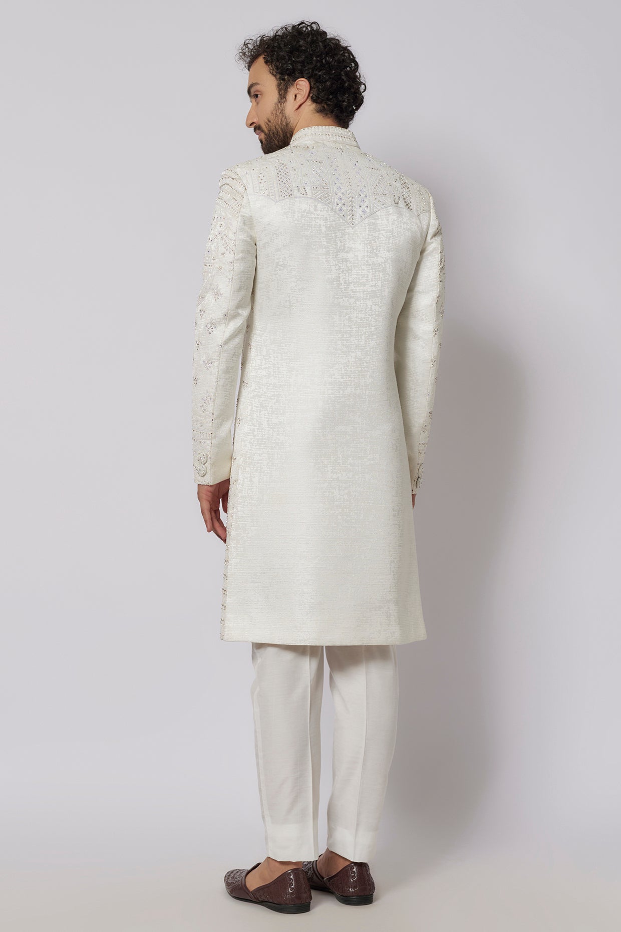 Silver Sherwani Set