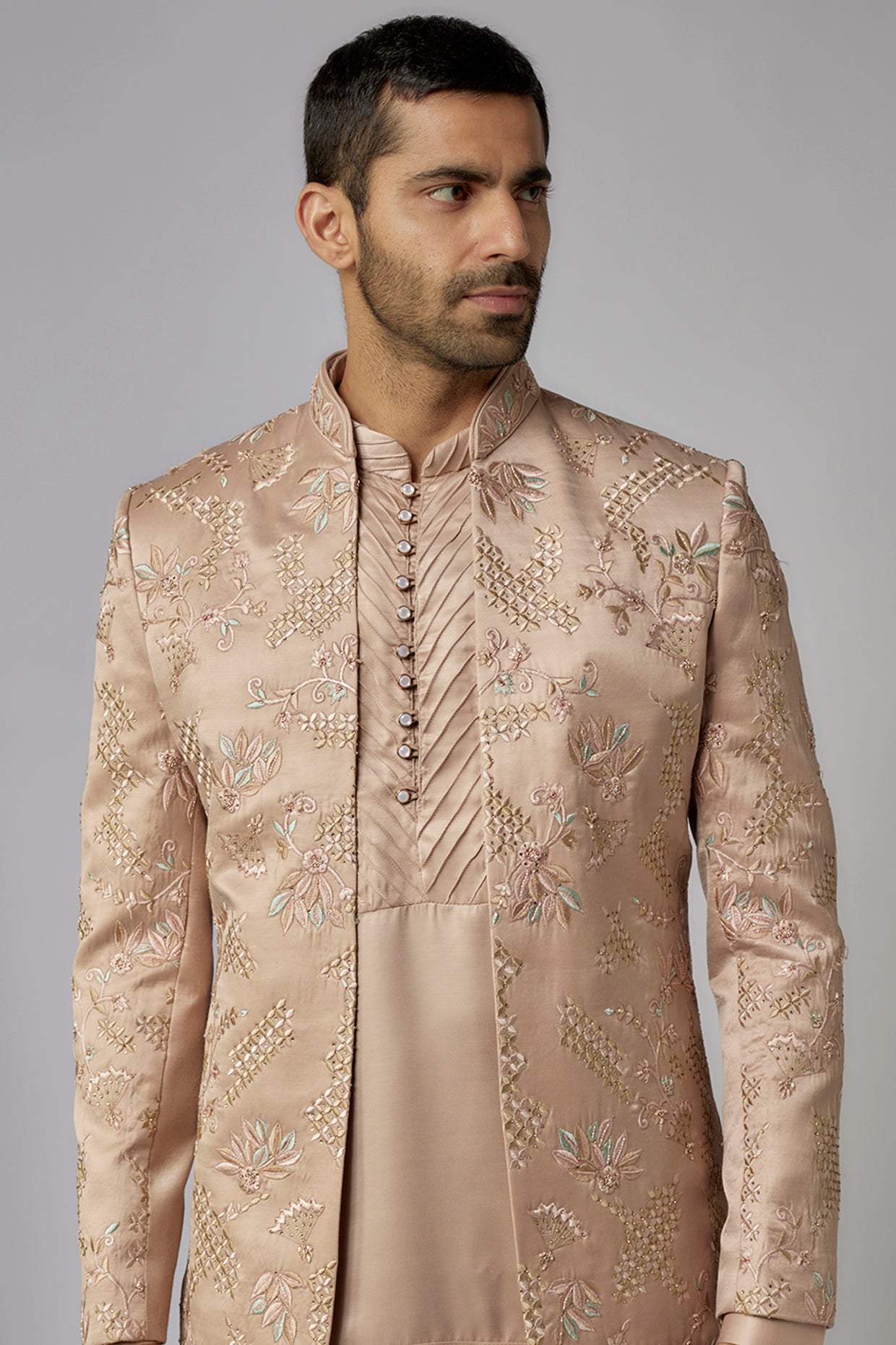 Rose Gold Indowestern Jacket Set