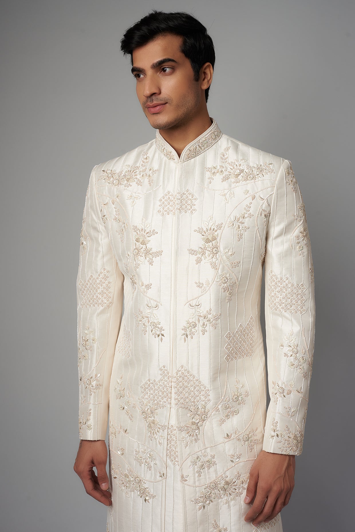 Off-white Sherwani Set