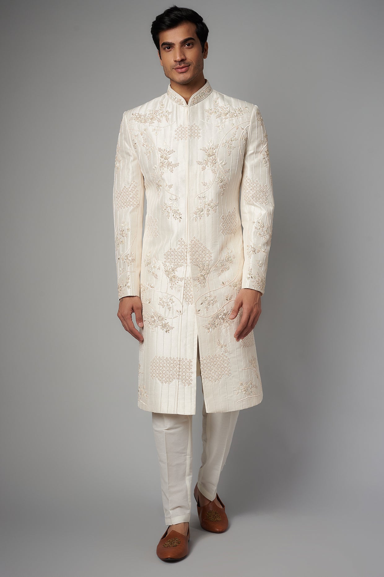 Off-white Sherwani Set