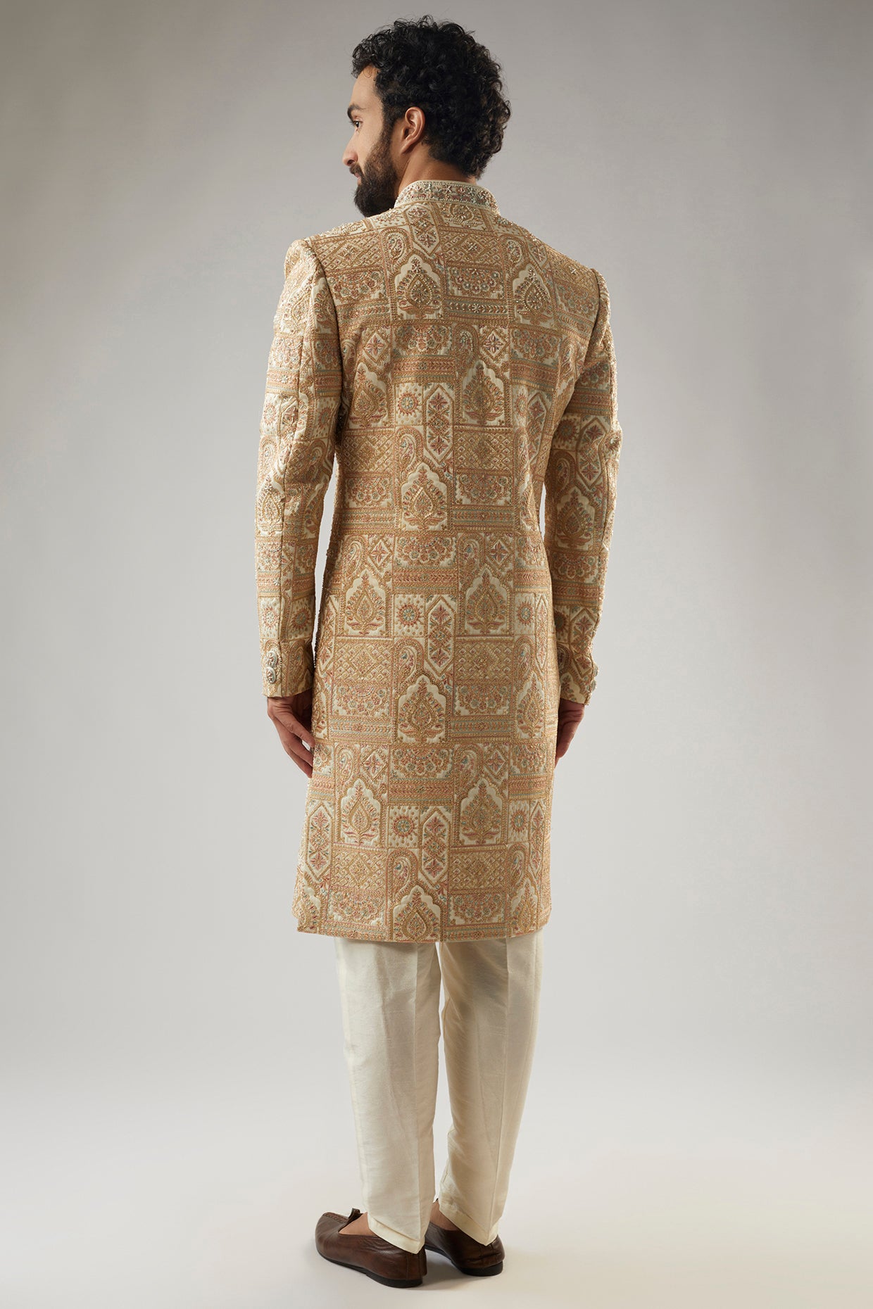 Beige Sherwani Set