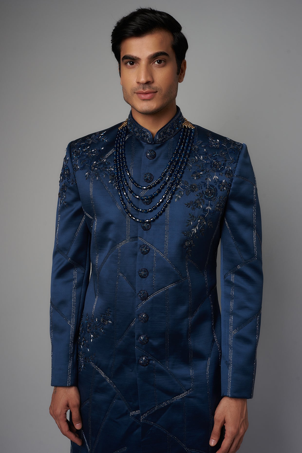 Imperial Blue Indowestern Set