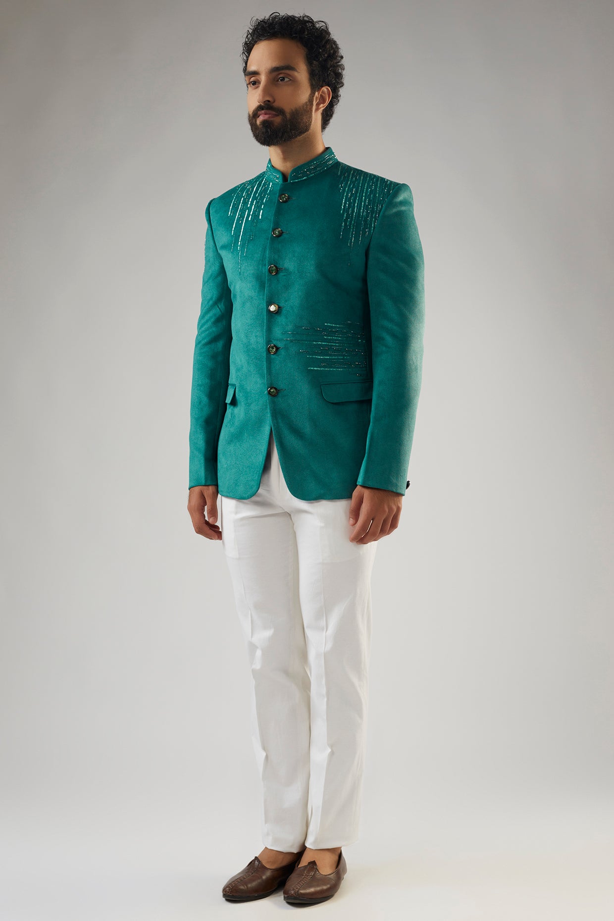 Caribbean Turquoise Jodhpuri Set