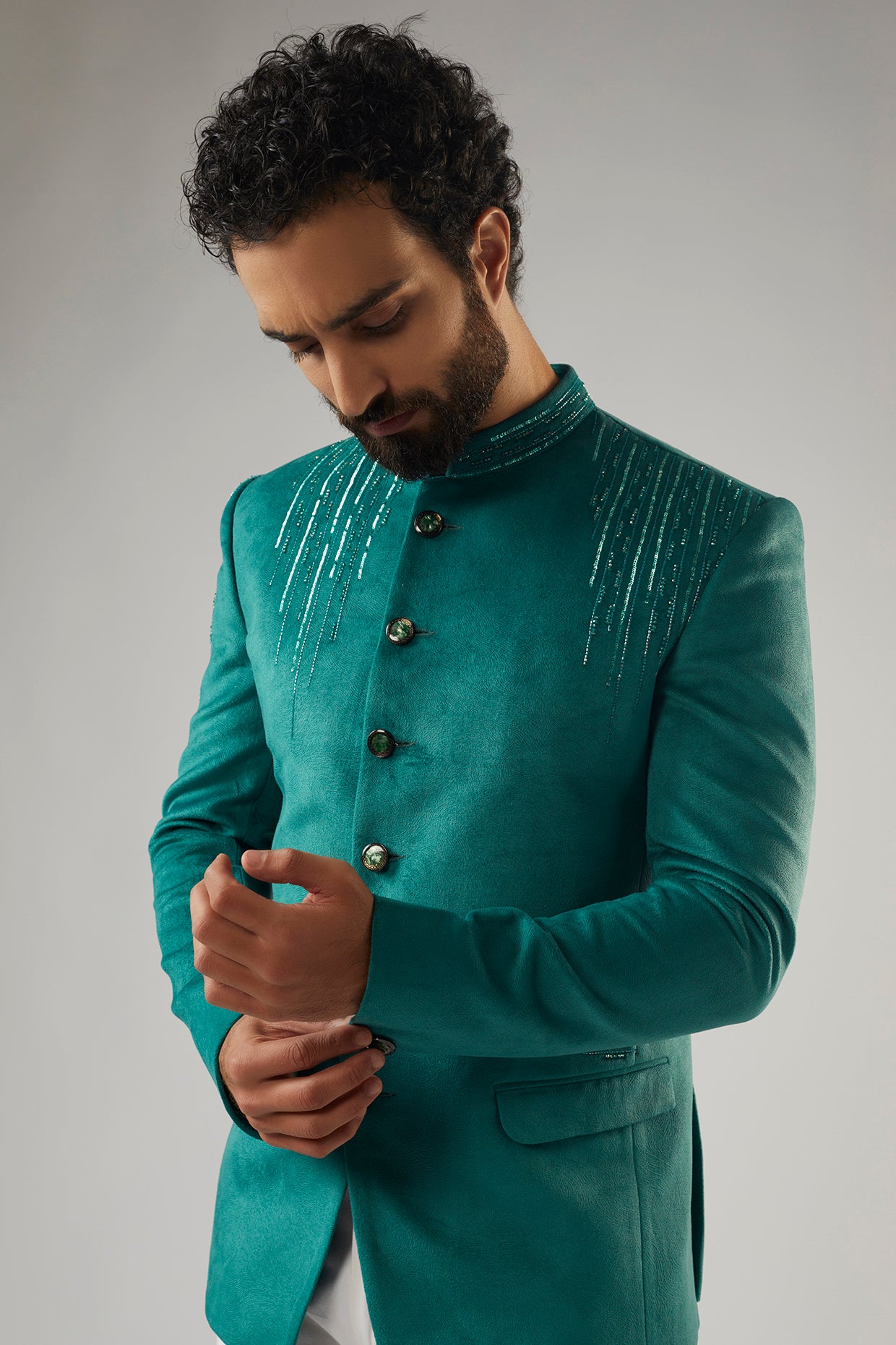 Caribbean Turquoise Jodhpuri Set