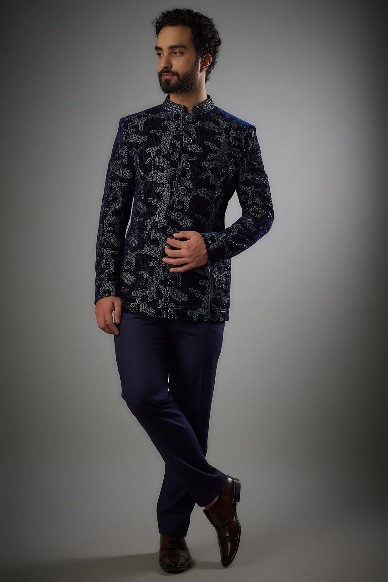 Navy Blue Jodhpuri Set