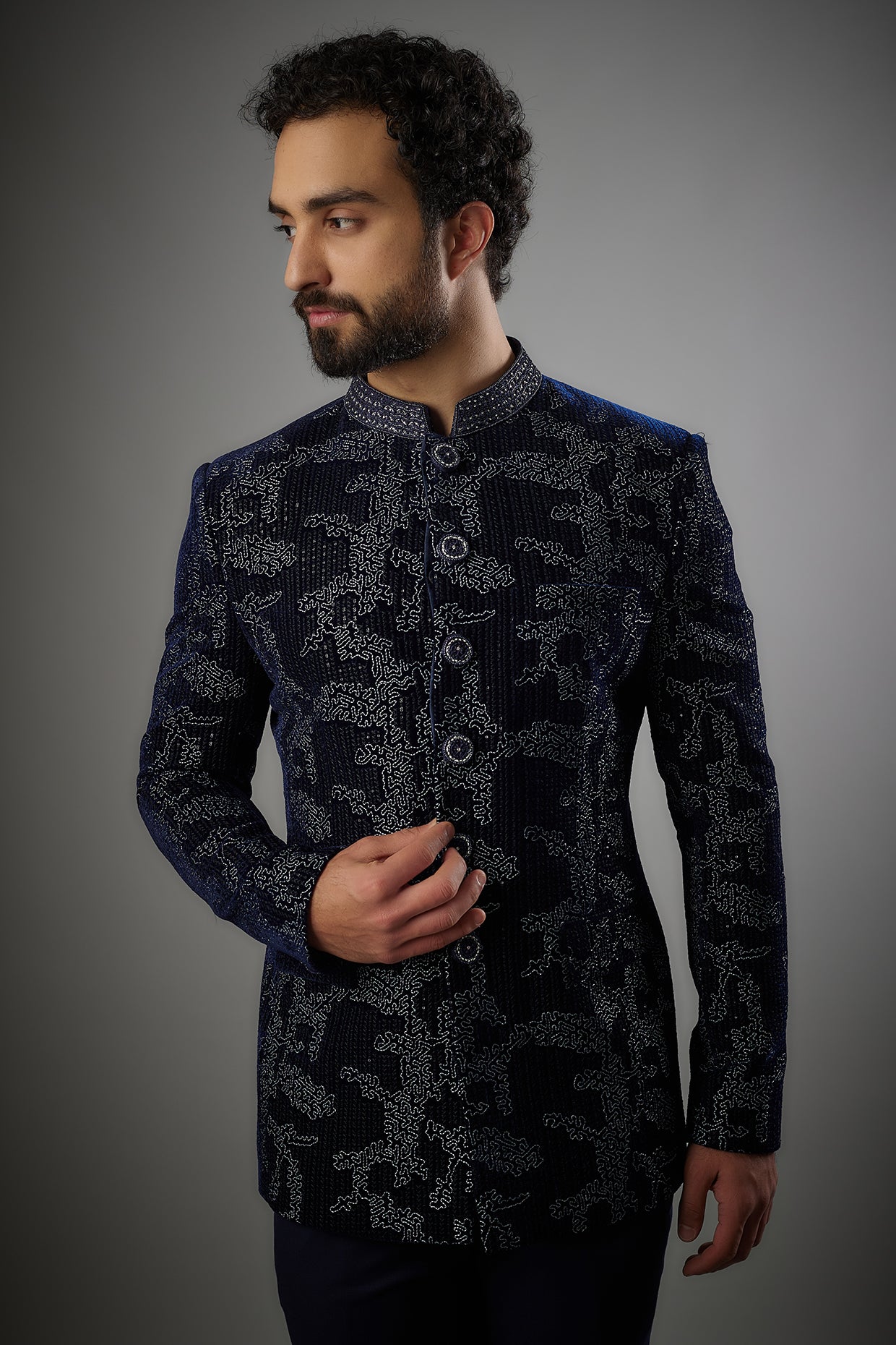 Navy Blue Jodhpuri Set