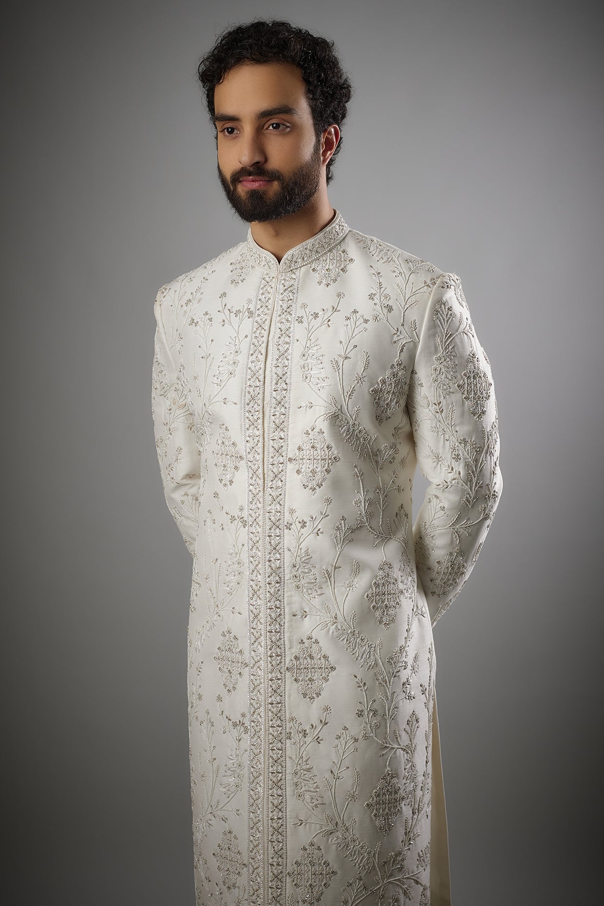 Pearl White Sherwani Set