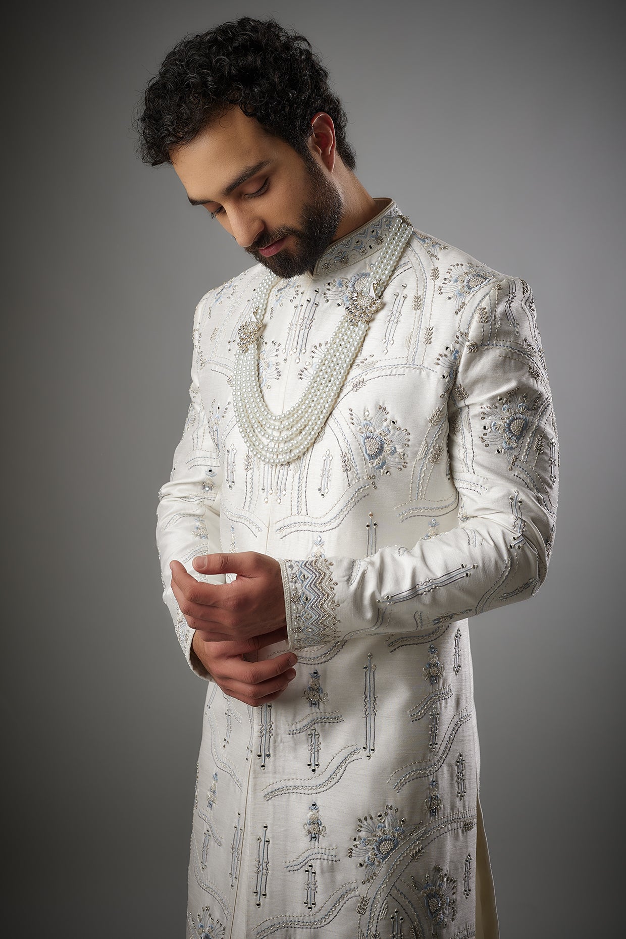 Off-white Sherwani Set