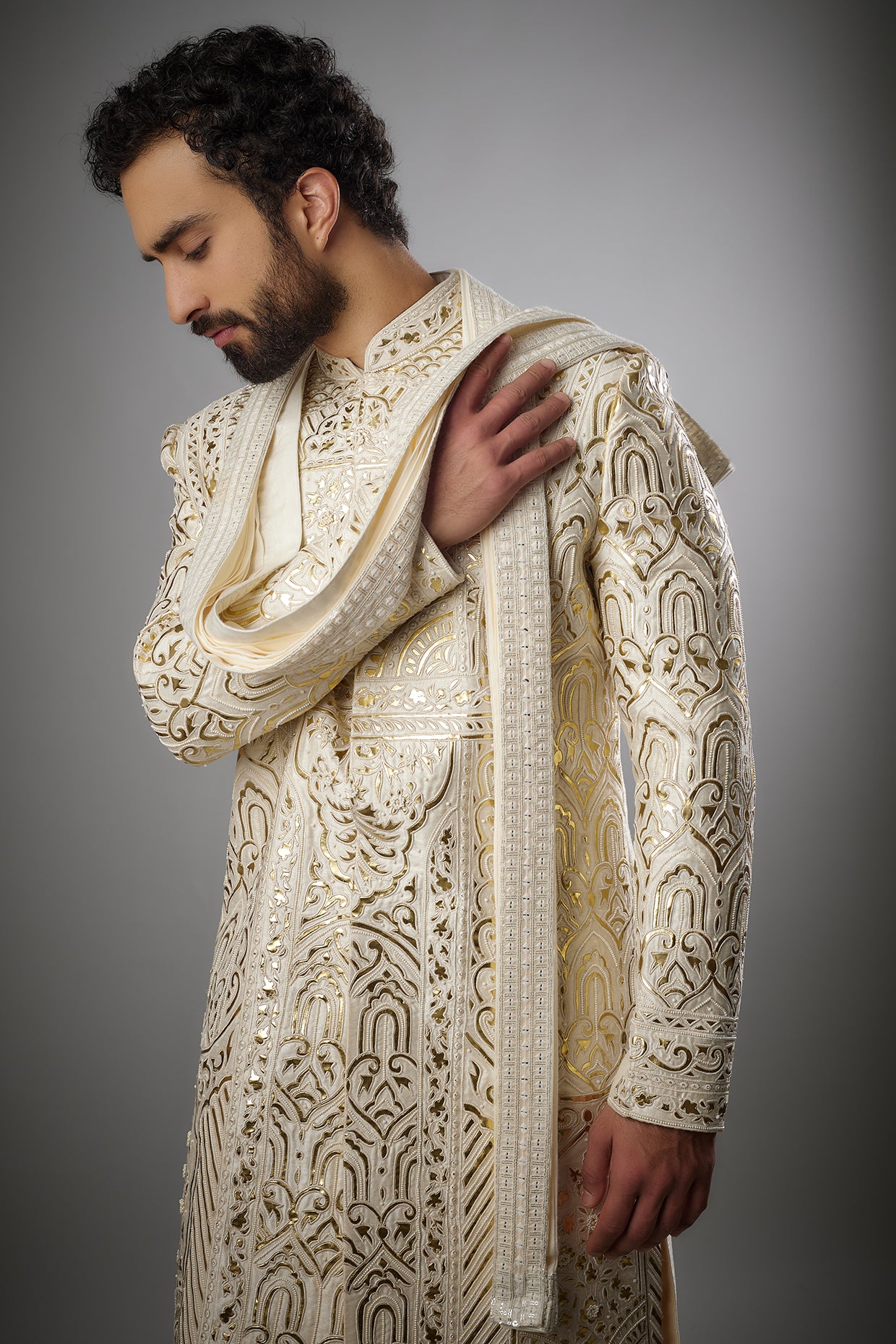 Gold  Sherwani Set