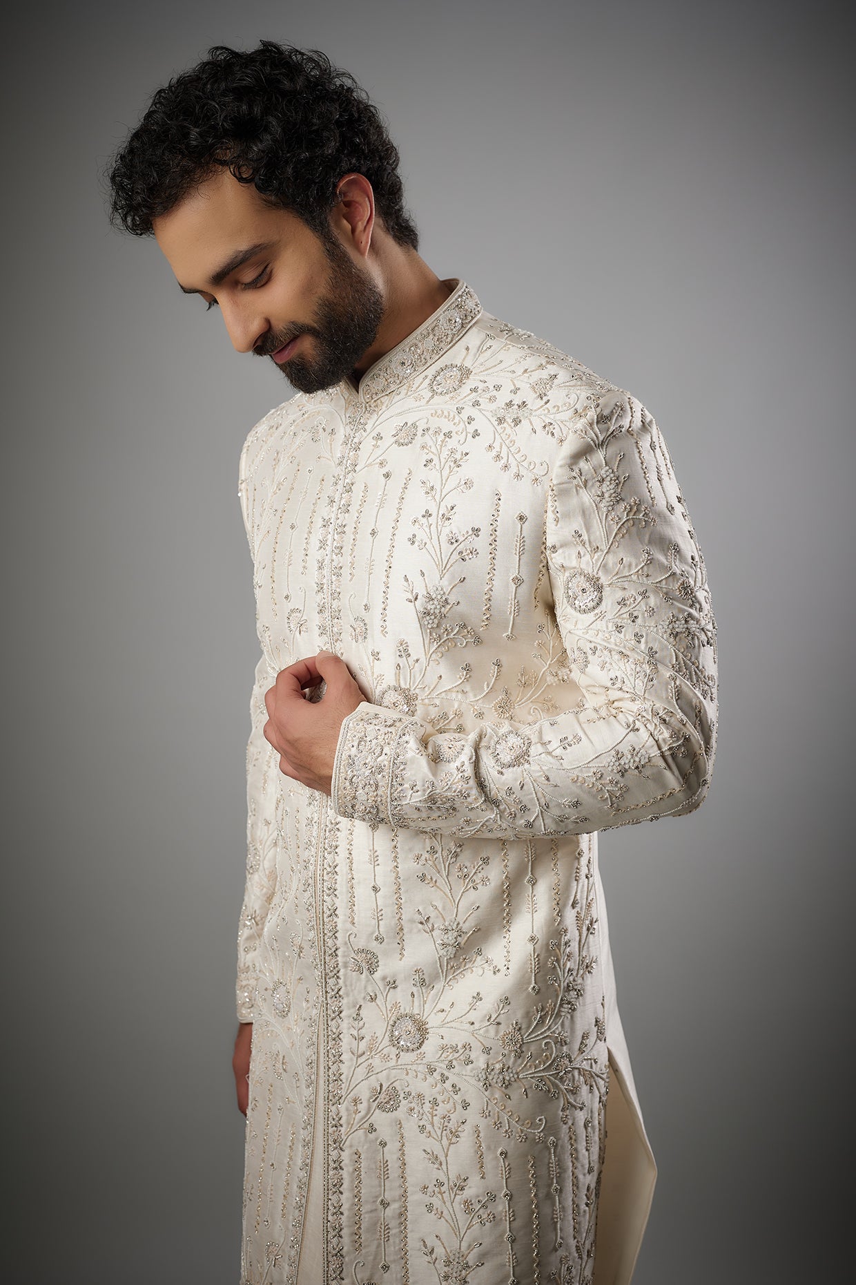 Beige Sherwani Set