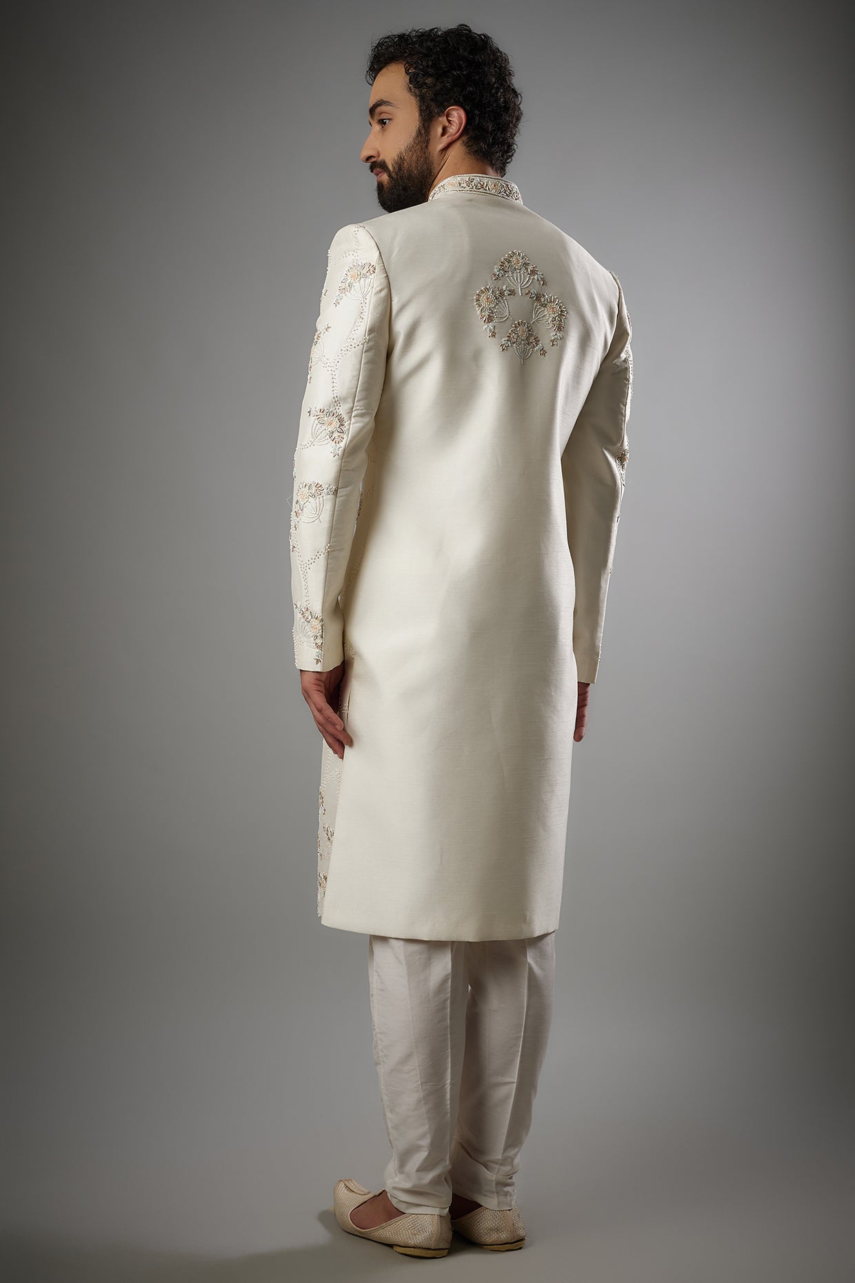 White Sherwani Set