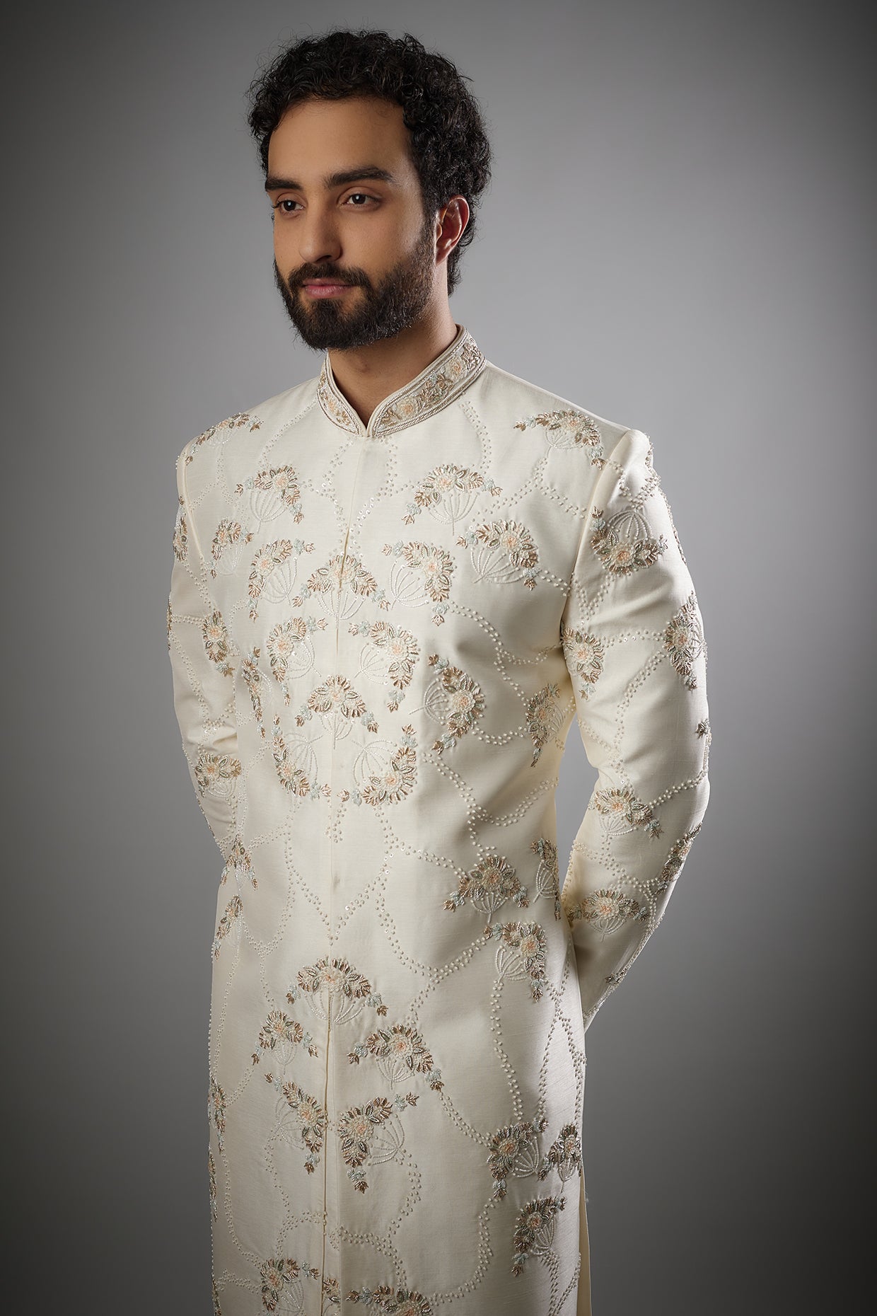 White Sherwani Set