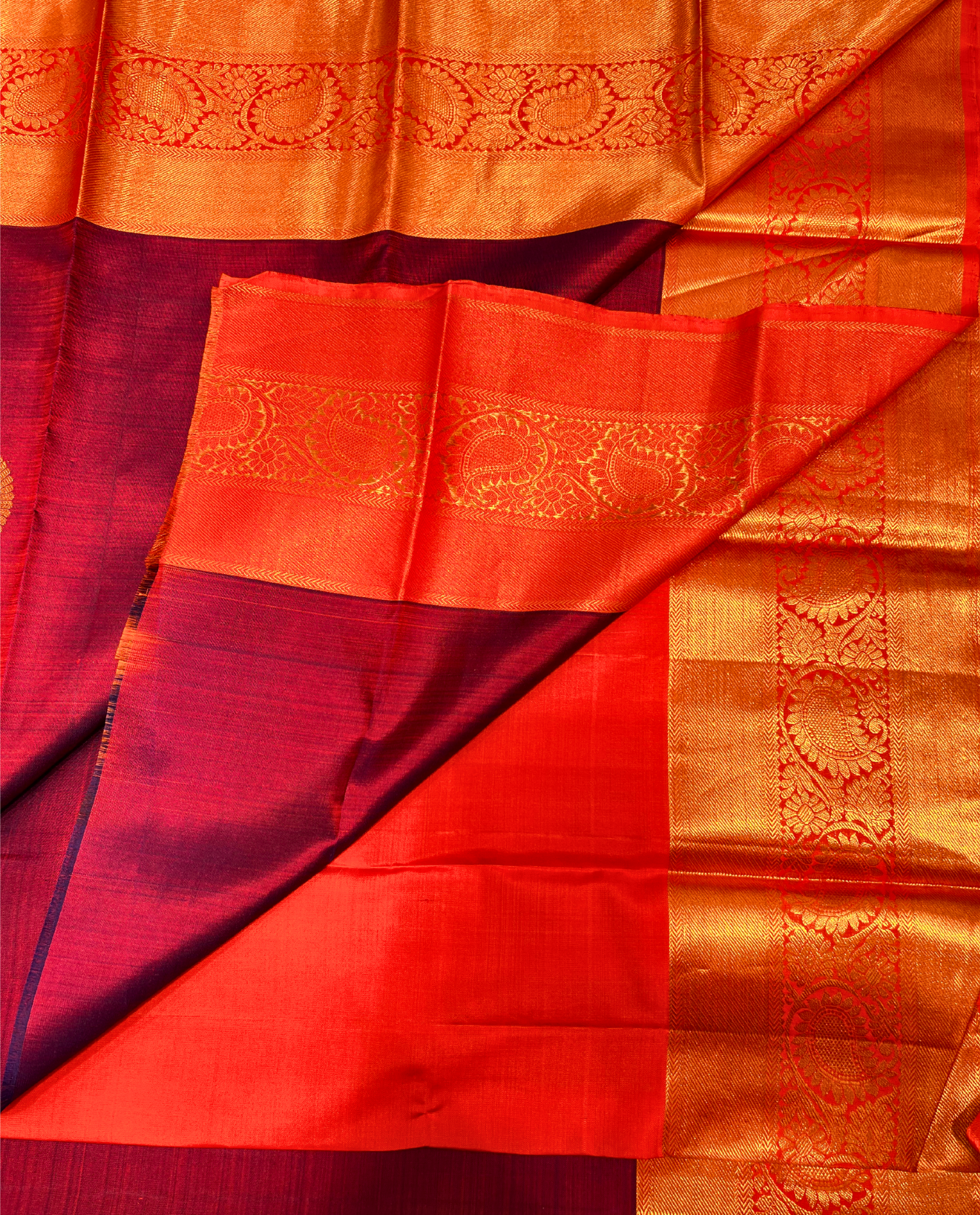 Timeless Maroon Kanchipuram Silk Saree with Rich Gold Border