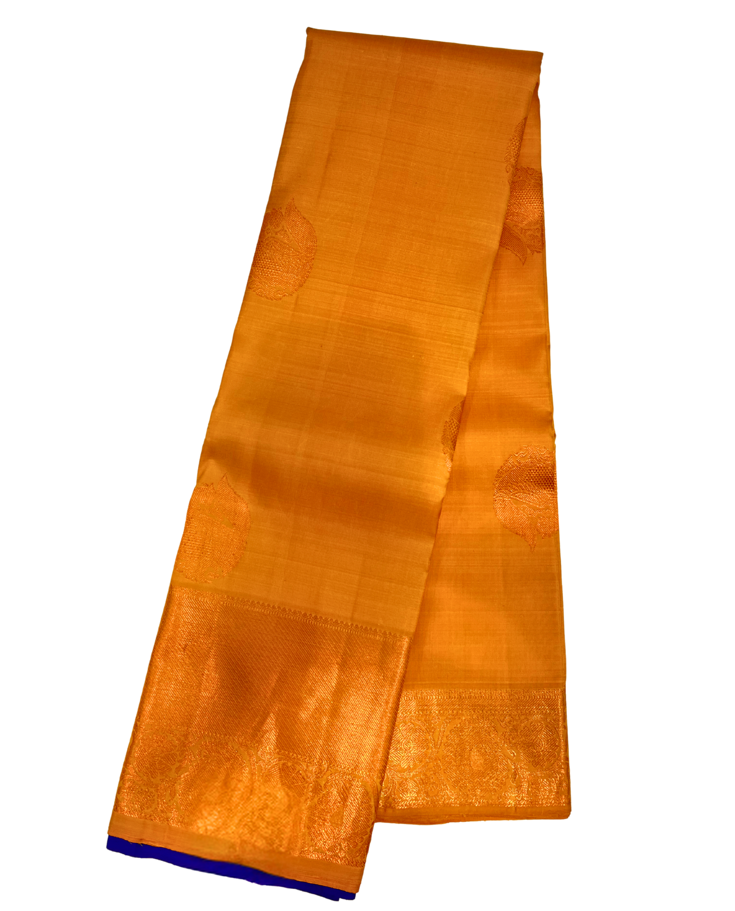 Vibrant Yellow Kanchipuram Silk Saree with Traditional Gold Motifs