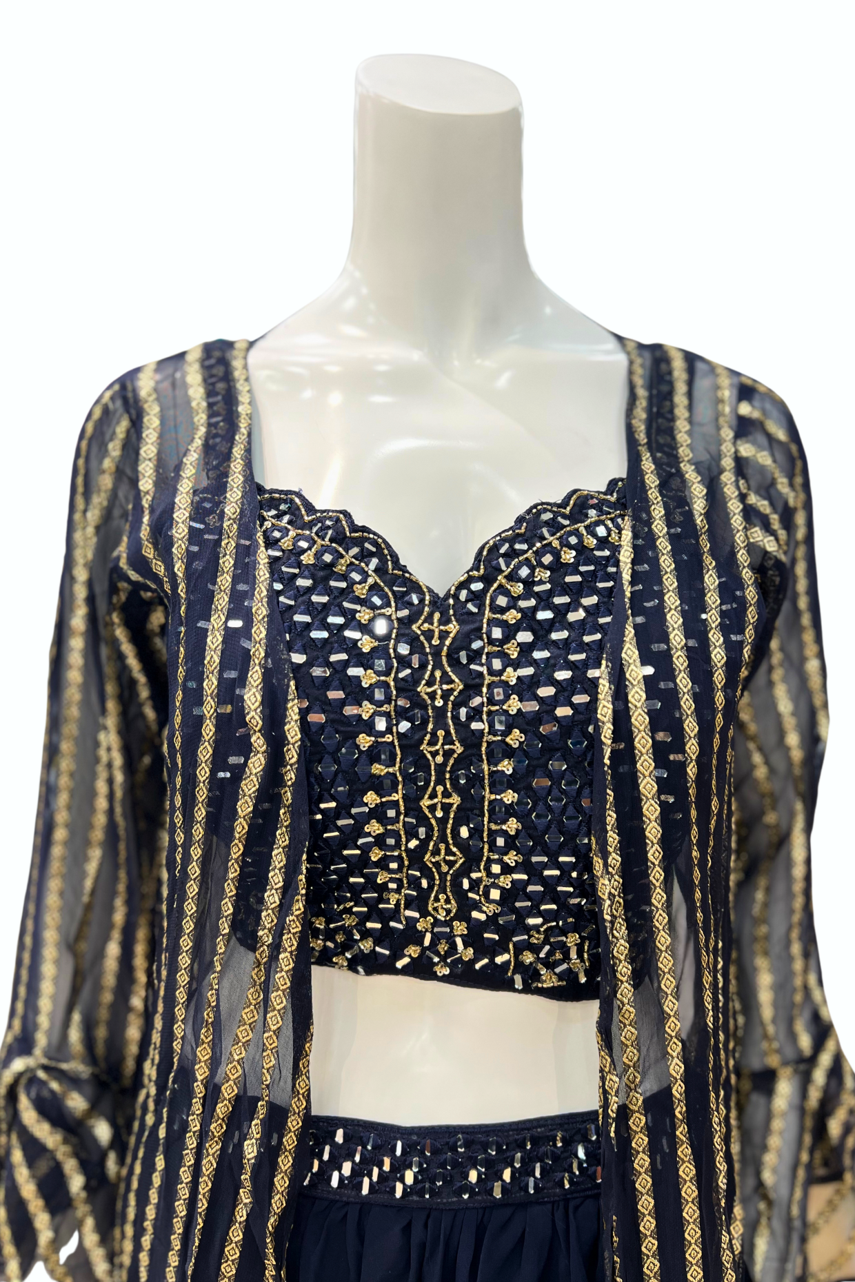 Dark blue & Gold Sharara Salwar Suits