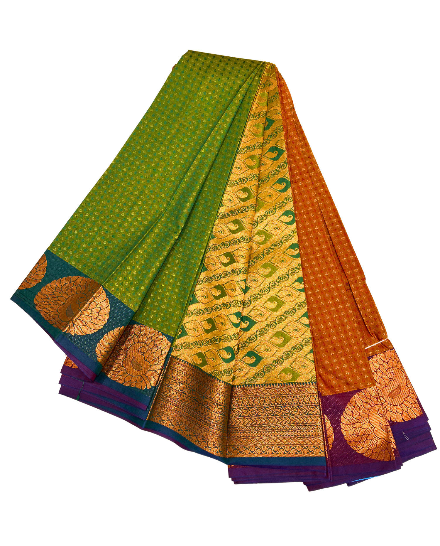 Timeless Green and Gold Art Silk Saree with Rich Contrast